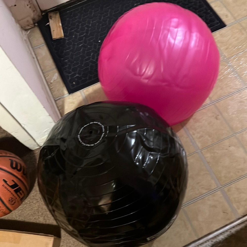 Black and Pink exercise balls
